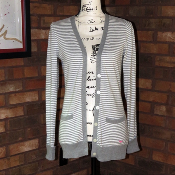 PINK Victoria's Secret Sweaters - VICTORIA'S SECRET PINK Striped Cardigan - Size M